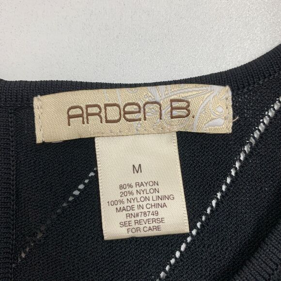 Arden B Crochet Bodycon Midi Dress M Medium Keyhole Attached Slip Perforated - Picture 9 of 11